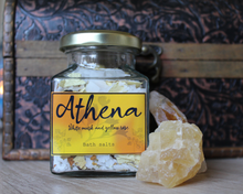 Load image into Gallery viewer, A jar of Athena, white musk and yellow rose, bath salts.
