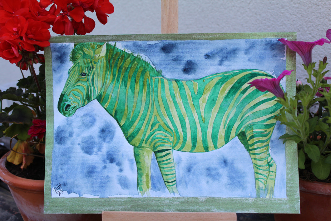 Green Zebra Original painting